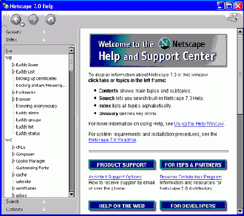 NetHelp — аналог HTML Help от компании Netscape